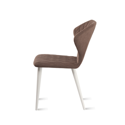 ЙОРК Стул сиденье коричневый, каркас белый