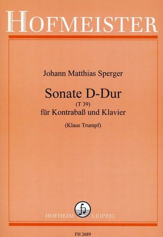 Sperger Sonate D-dur fur Kontrabass und Klavier