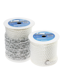 Трос трехпрядный якорный Мореман, 30 м троса + разъемное звено цепи