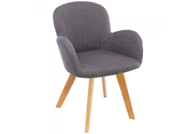 stul Asia wooden legs/grey fabric