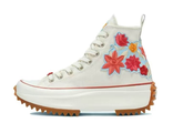 Converse Run Star Hike High Top Embroidered Floral белые с цветочками