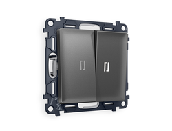 Переключатель 2-кл с подсветкой 5600K Антрацит серый - Ambrella Volt - ALFA