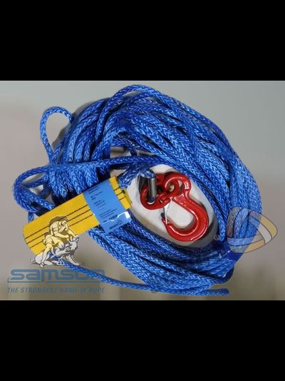 Канат «AmSteel-Blue», d = 12мм, р.н. 15400кг, 28м, коуш/крюк