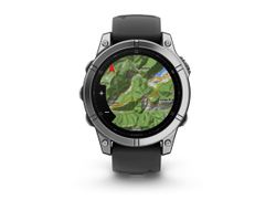Умные часы Garmin Fenix E - 47 мм, AMOLED серебристый стальной безель, черный силиконовый ремешок (010-03025-00)