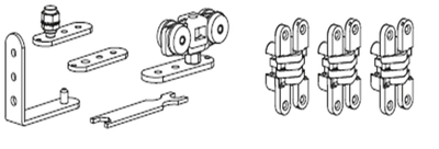 Комплект для двери книжка с петлями до 40 кг