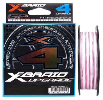 Шнур YGK X-Braid Upgrade X4 150м White Pink #0.8, 0.148мм, 14lb, 6.3кг