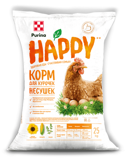 Корм для курочек-несушек «Яйценоскость» HAPPY