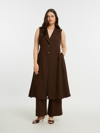 Платье-жилет с отложным воротом