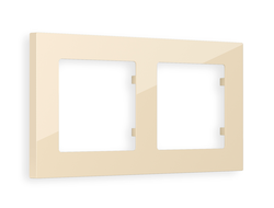 Рамка 2-ая Бежевый глянец, коллекция TECHNO - Ambrella Volt - ALFA