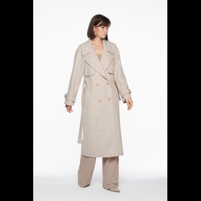 Женское пальто Flirt 619 бежевое 46