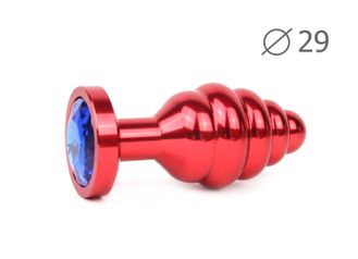 Втулка анальная RED PLUG SMALL (красная), L 71 мм D 29 мм, вес 60г, цвет кристалла синий арт. AR-13-S