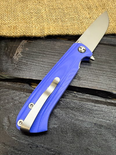 Складной нож ЧИЖ-DOUBLE сталь AUS10, рукоять G10 , цвет синий
