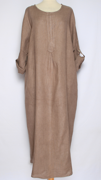 ПЛАТЬЕ БОХО ЛЬНЯНОЕ "СКЛАДКА" хаки, бежевое, лаванда до р.56