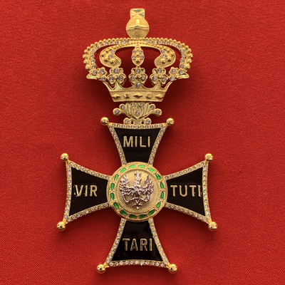 Орден Виртути Милитари или Военного Достоинства 1-й степени со стразами и бантом из муаровой ленты. Полноразмерная копия LUX! Лот № 60.