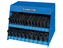Стенд с ударными глубокими торцевыми головками 1/2", 8-32 мм, серия 4435М, 166 предметов KING TONY 4466MP
