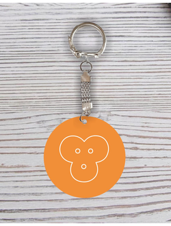 Брелок с гравировкой оранжевый талисман обезьяна №38