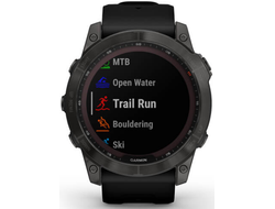 Умные часы Garmin Fenix 7X Sapphire Solar Wi-Fi, серый/черный
