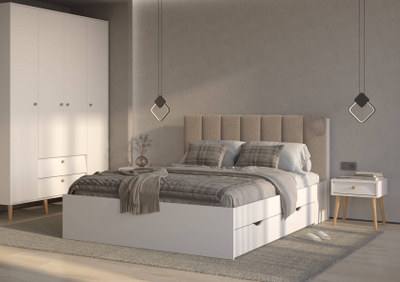 Кровать 1600 с четырьмя ящиками 4-22918 Кашемир серый