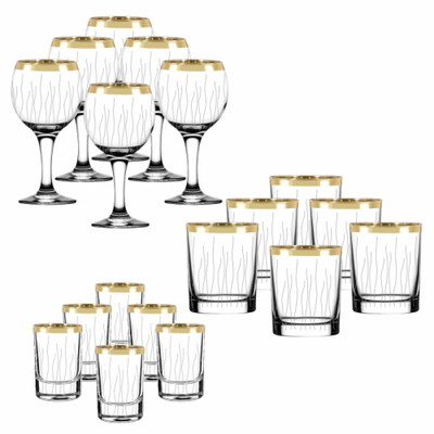 Набор фужеров и бокалов 18предметов Серпантин