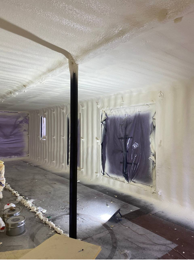 Утепление морского контейнера пенополиуретаном