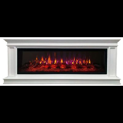 Линейный электрокамин Стаффорд белый с очагом FreeSpace 60 LED FX QZ