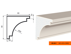Фасадный карниз из пенополистирола с покрытием LEPNINAPLAST (Лепнинапласт) КВ-80/1