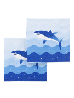 Салфетки, Грозная акула, Разноцветный, 33*33 см, 12 шт.