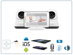 Видеоняня Ramicom VRC250, монитор 5" с 2 поворотными видеокамерами, HD