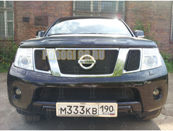 Защита радиатора Nissan Pathfinder (NAVARA) 2011-2014 black низ