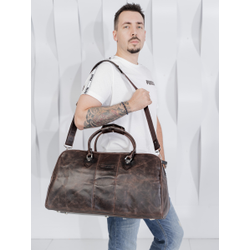 Кожаная дорожная сумка Normanno black (арт. 4007-01)