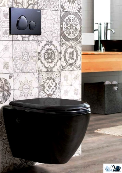 Чаша унитаза CREAVIT Terra TP325-11SI00E-0000, черная, глянец