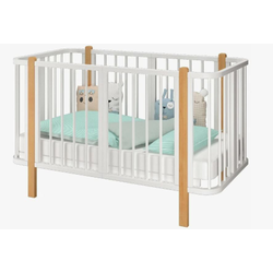 Кровать деревянная детская ОЛИВИЯ белая/бук разборная