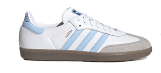 Adidas Samba Vegan White (Белые с синим) фото