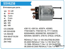 Втягивающее реле стартера SSV6258