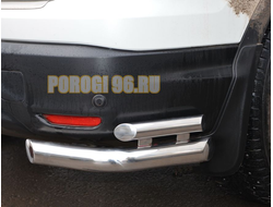 Защита заднего бампера угловая двойная d60/42 для Nissan Qashqai (2014-2019)