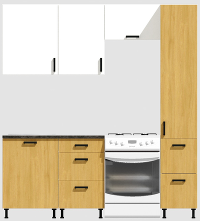 Кухня Эконом 1,5 метра с колонкой (1100х400) Цвет: Белый/Дуб Сонома