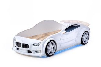 кровать-машина объемная EVO БМВ белый