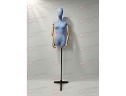 M-55BL Манекен портной демонстрационный женский голубой шарнирные руки деревянные