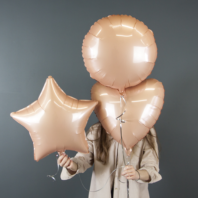 Шар (18''/46 см) Сердце, Пудра, Сатин