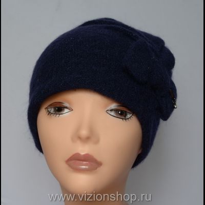 Синяя женская шапка зима 2017 Vizio Италия 5599