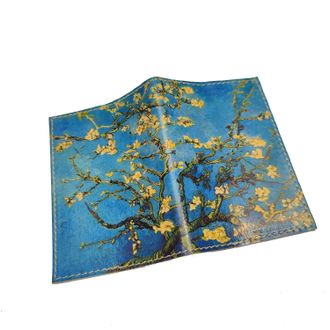 Обложка на паспорт с принтом по мотивам картины Винсента Ван Гога "Цветущий миндаль"