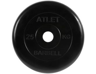 Диск обрезиненный Barbell Atlet, d=51мм, вес 25 кг