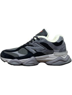 New Balance 9060 Black Grey с мехом