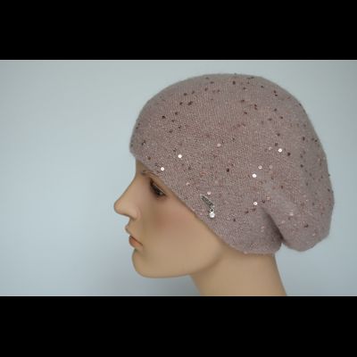 Розовый берет вязаный Vizio Италия 1042