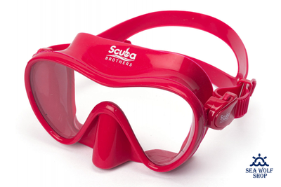 Маска для дайвинга с трубкой Scuba Brothers Flipper Red, комплект