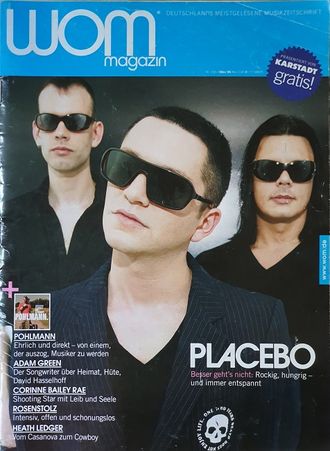 WOM Journal Magazine March 2006 Placebo, Adam Green, Иностранные музыкальные журналы, Intpressshop