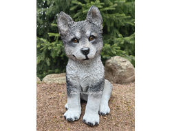 Волчонок - садовая фигура  37*30*20см  2,1кг   полистоун  - не боится влаги и перепадов температур Россия 2799/012978