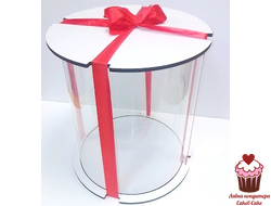 Коробка тубус Премиум Белая d 24см h 24см