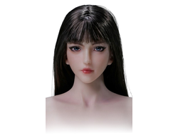 Женская голова (скульпт) с длинными темными волосами - 1/6 scale Hair Implant Female Head Sculpt "Moon" (SET016B) - LZ TOYS
