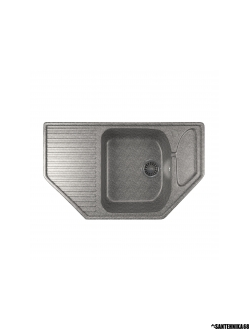 Мойка из искусственного мрамора MIXLINE ML-GM24 угловая с крылом 490*780*170мм